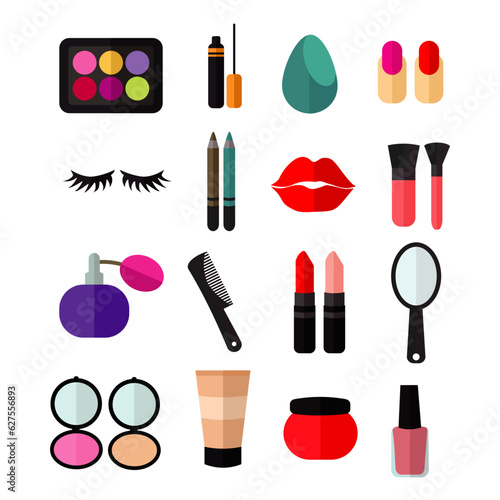beauty and make up set icons vector