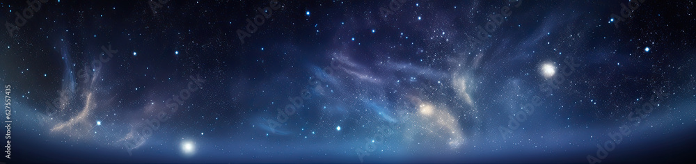 Universe landscape panoramic view. Generative AI Universe landscape panoramic view. Generative AI