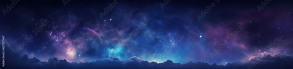 Universe landscape panoramic view. Generative AI Universe landscape panoramic view. Generative AI