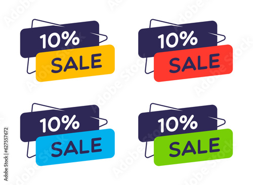 Set of Modern 10 Percent Sale Labels