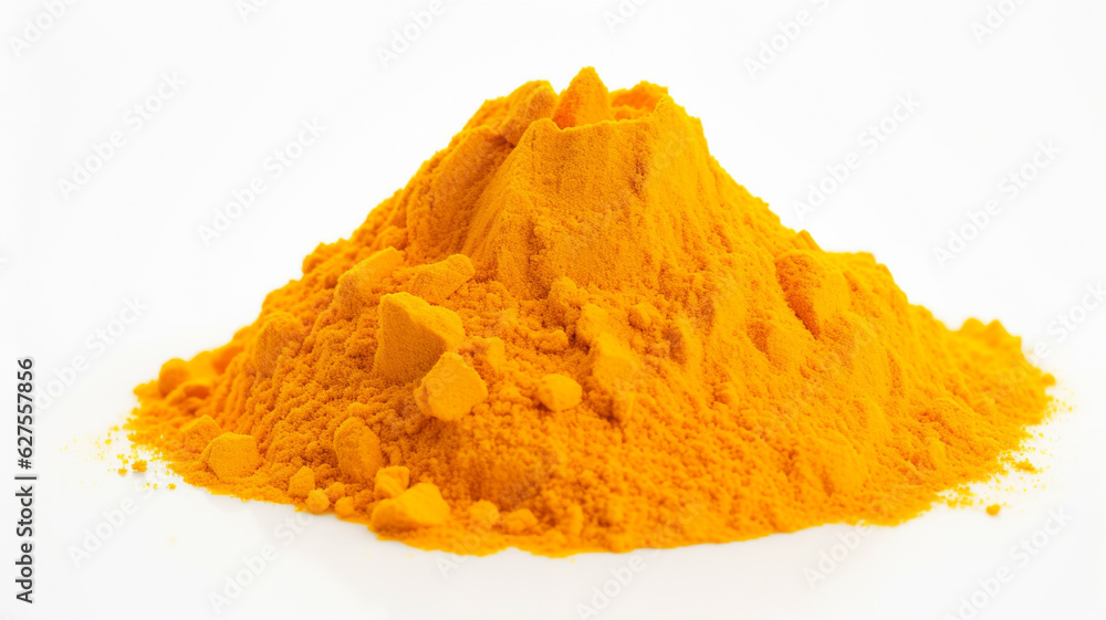 Turmeric powder isolated on white background. Turmeric powder isolated on white background.