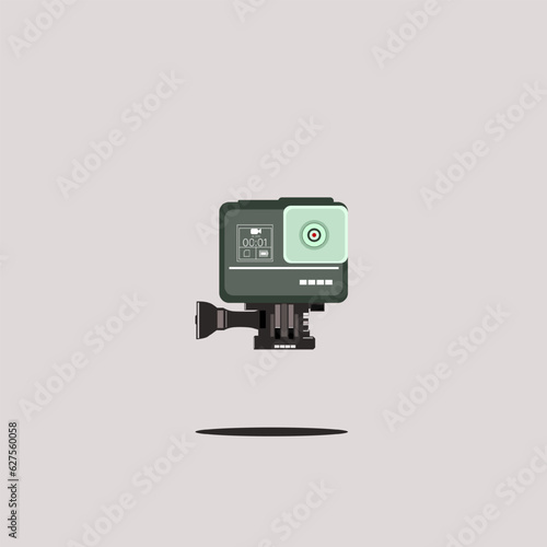 vector camera digital go pro design flat design icon simple attractive monogram cartoon pastel color eps 10