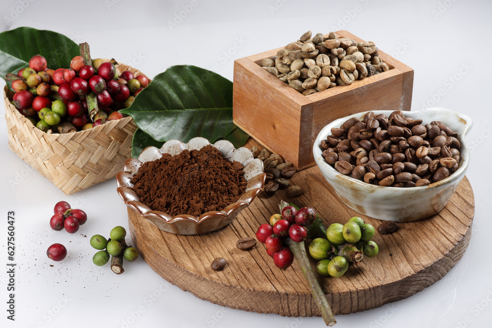 Circle of Coffee Bean and Coffee.