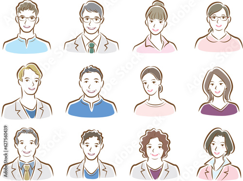 医療従事者の顔のイラスト.