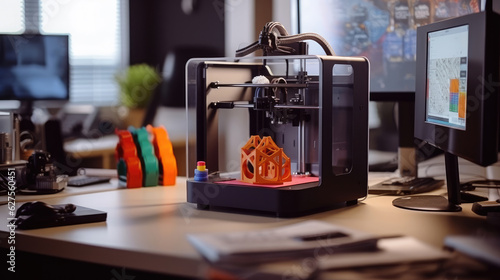 Obraz na płótnie 3d printer on the desk