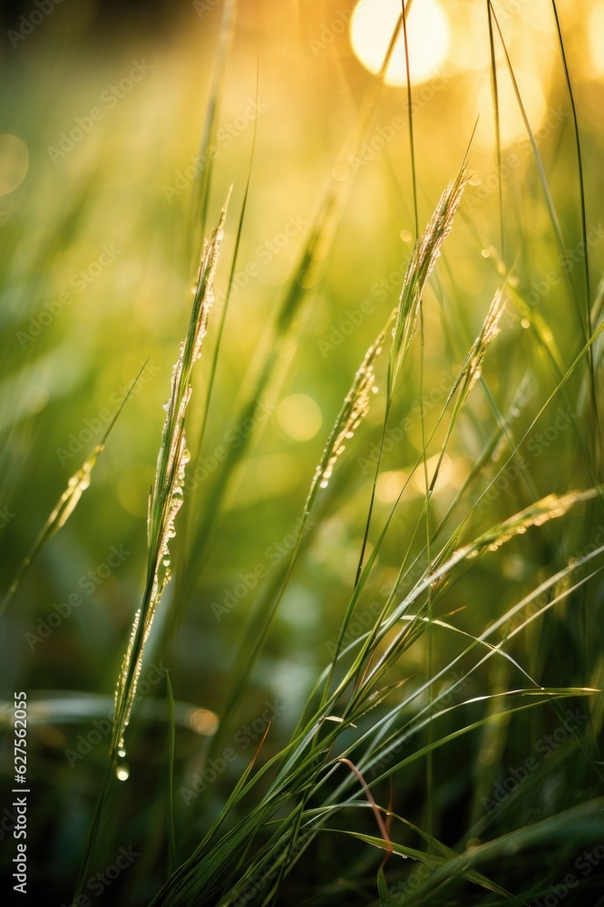 Wild grass in the morning sun.