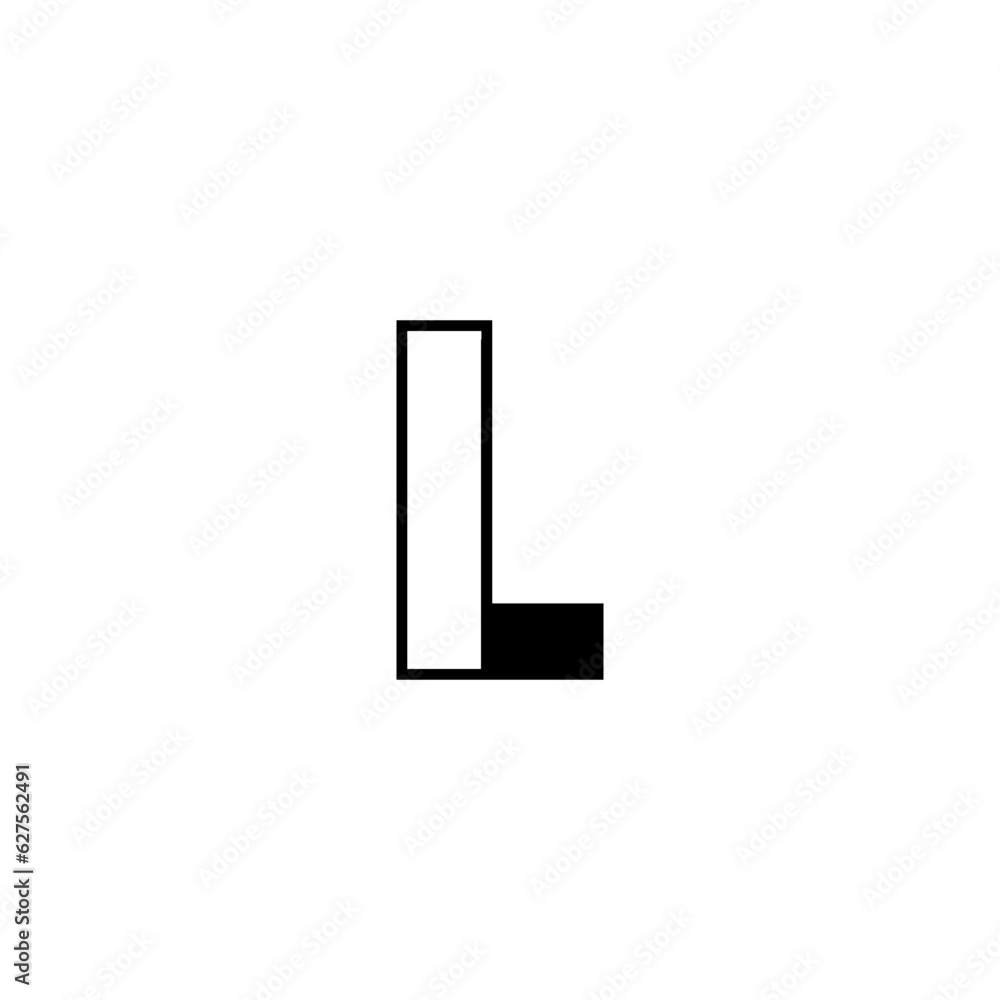 Letter L and C square geometric symbol simple logo vector Monogram L logo letter hipster, isometric shape LLL emblem 3D parallel thin line, linear initials typography design element mockup. 