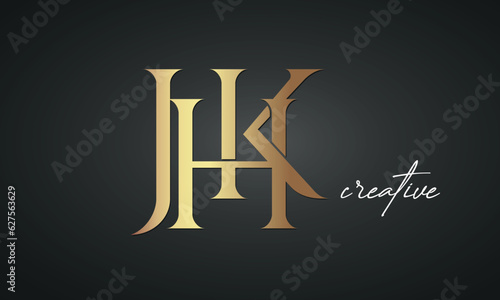 luxury letters JHK golden logo icon premium monogram, creative royal logo design