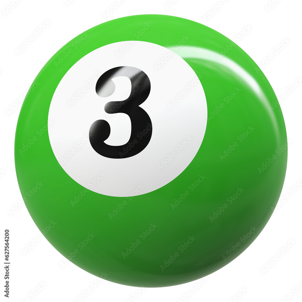 3 Number 3D Ball Green