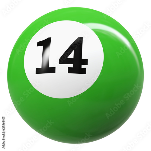 14 Number 3D Ball Green