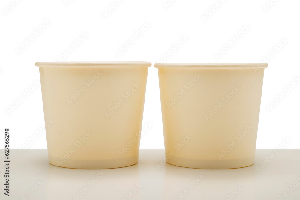 White plastic cup White plastic cup