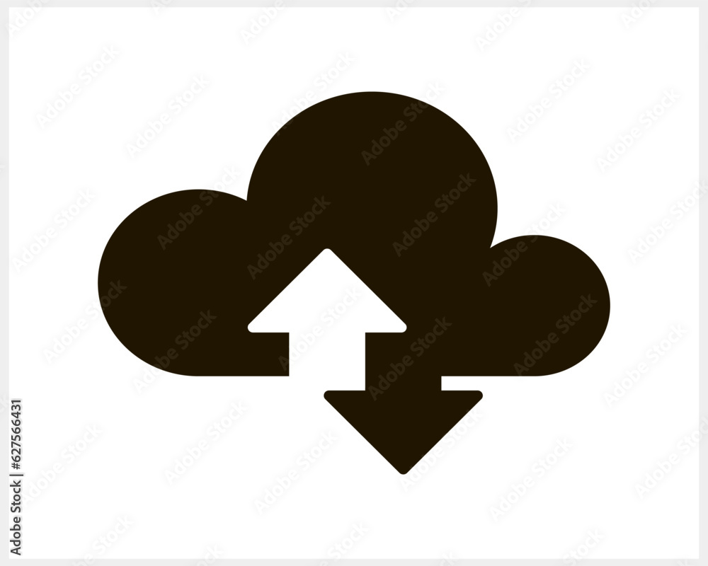Cloud with arrow icon isolated. Cloud storage. Stencil vector stock illustration EPS 10 Cloud with arrow icon isolated. Cloud storage. Stencil vector stock illustration EPS 10