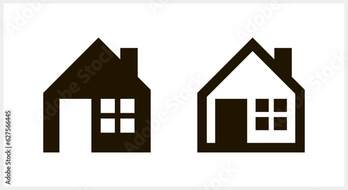 Stencil house clipart isolated. Engraving home. Vector stock illustration. EPS 10