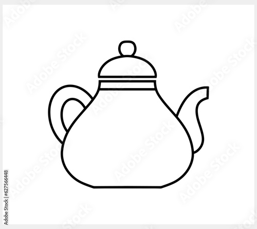 Doodle teapot icon isolated Hand drawn food drink clipart Sketch Vector stock illustration EPS 10