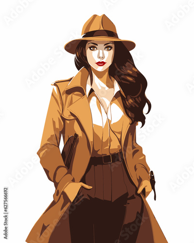 model posing, beautiful woman pose vector cartoon style, illustration, digital art, digital painting, lady, female, woman, style, fashion, hat, beautiful woman