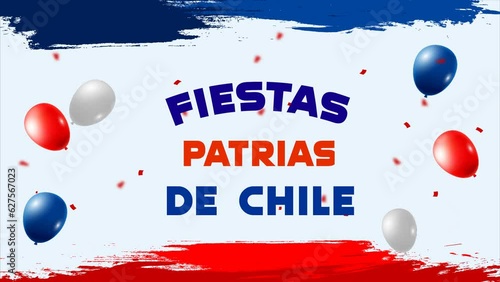 International Day of chile celebrating background animation, Chilean fiestas patrias celebration
