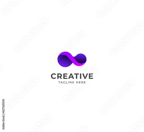 3D Infinity loop logo icon design template.  Infinity logo.