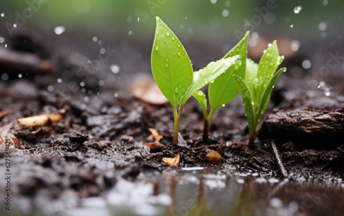 New life sprouts from green seedling in nature