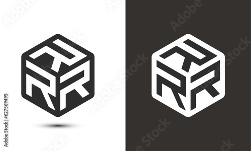 R R R letter logo design with white and black background in illustrator cube logo, creative elegant Monogram. Premium Business logo icon. White color on background. photo