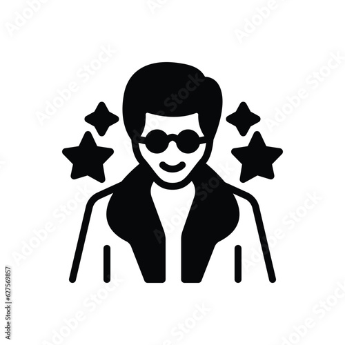Black solid icon for celebrities