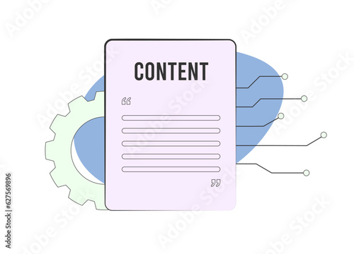 AI Writer and Content Generator concept. Artificial Intelligence for business, website, article, chatbot. AI-Driven digital marketing social media advertising intelligence. Isolated white background