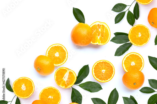 High vitamin C, Juicy and sweet. Fresh orange fruit on white.