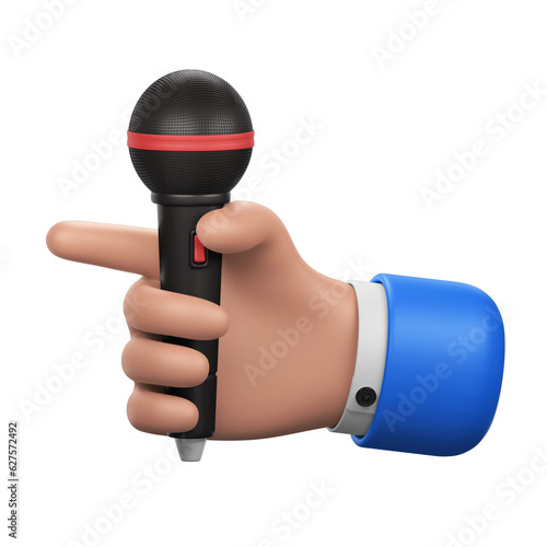 Hand Gesture Holding Microphone