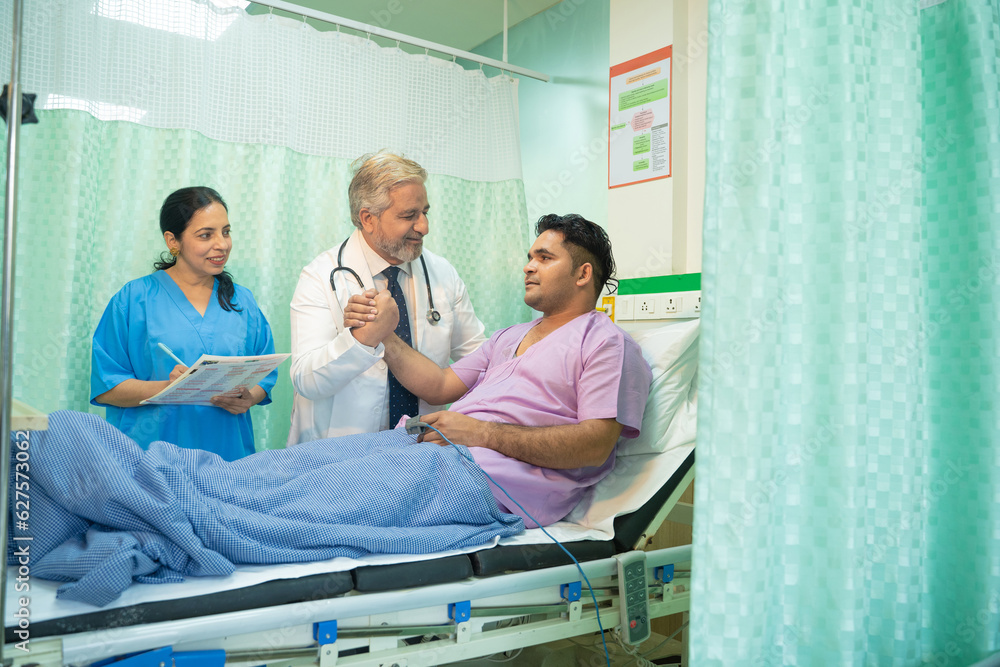 Doctor helping and support to patient while medical examination. trust and ethic concept. Doctor helping and support to patient while medical examination. trust and ethic concept.