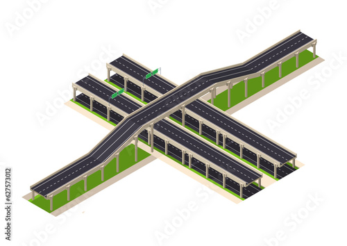 isometric flyover highway