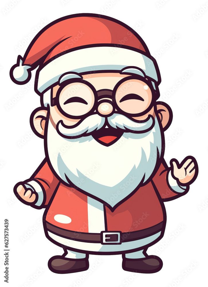 Cute santa claus cartoon character illustration isolated.