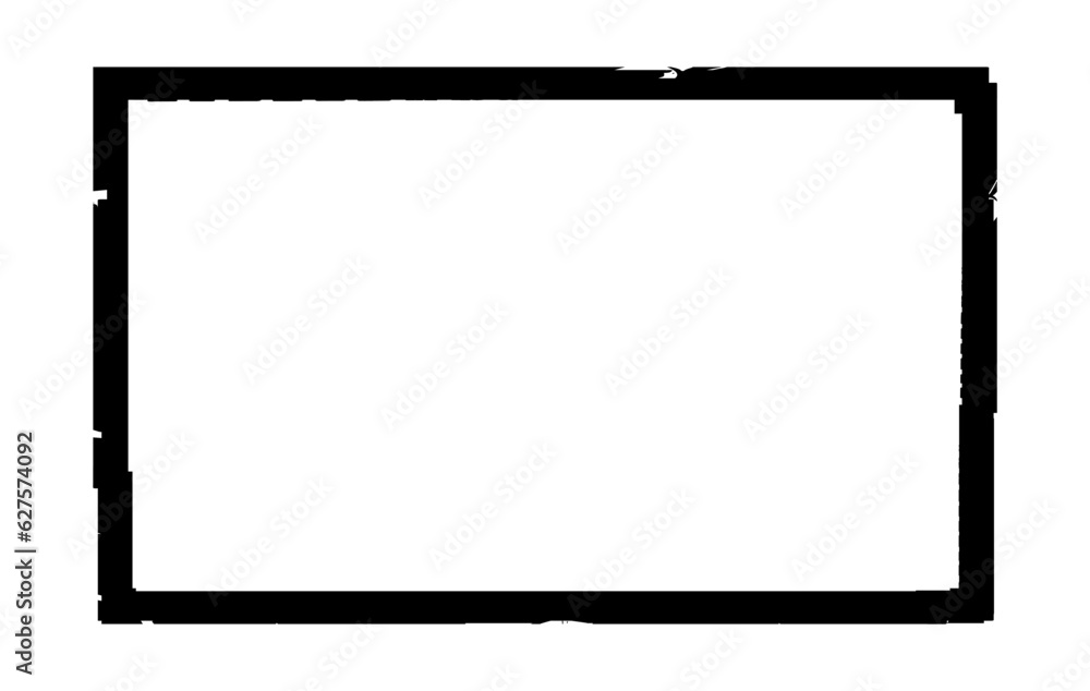 Ink rectangle stamp. Grunge empty black frame. Square border. Rubber stamp imprint. Vector illustration isolated on white background Ink rectangle stamp. Grunge empty black frame. Square border. Rubber stamp imprint. Vector illustration isolated on white background