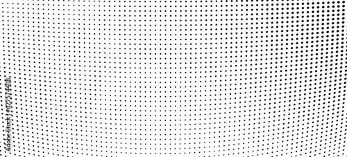 Abstract halftone wave dotted background. Futuristic twisted grunge pattern, dot, circles. Vector modern optical pop art texture for posters, business cards, cover, labels mock-up, stickers layout