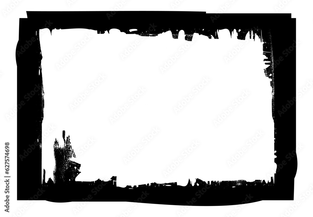 Black frame on a white background in grunge style
