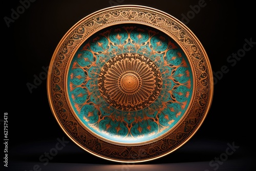 Chinaware plate with mandala pattern.