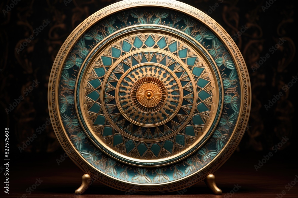 Fototapeta premium Chinaware plate with mandala pattern.