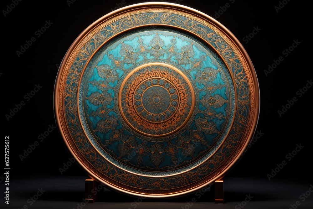 Chinaware plate with mandala pattern.