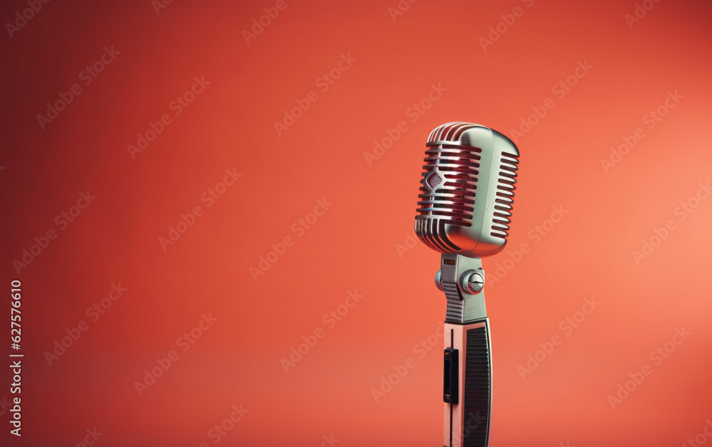 Fototapeta premium Side view of a radio microphone with copy space