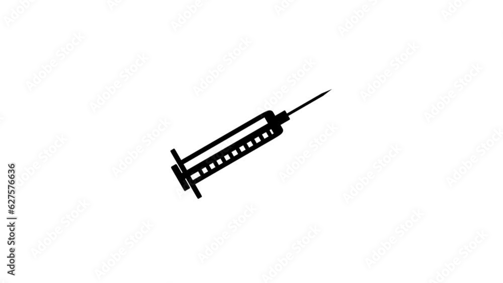 Empty syringe motion graphics with plain white background Empty syringe motion graphics with plain white background