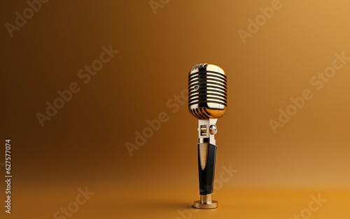 Side view of a radio microphone with copy space