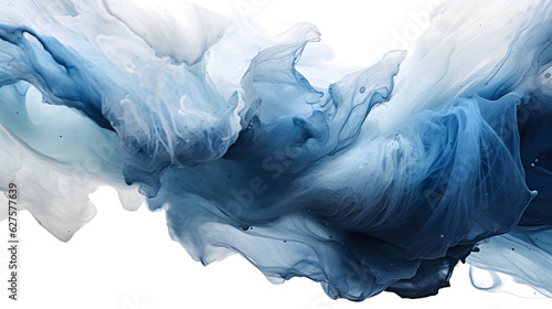 Color Splash Art Underwater Abstract Blue and White Backdrop - Generative AI 