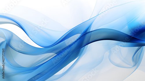 Wavy Abstract Background in Blue and White - Generative AI 