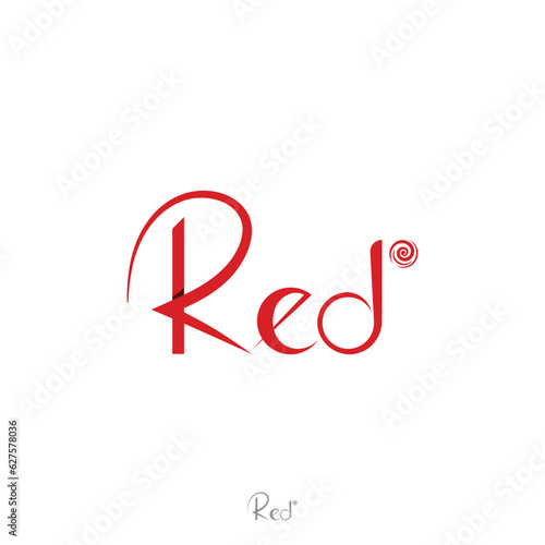 Red rose word mark Logo template