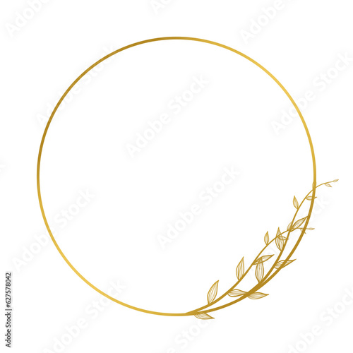 Gold circle frame.	
