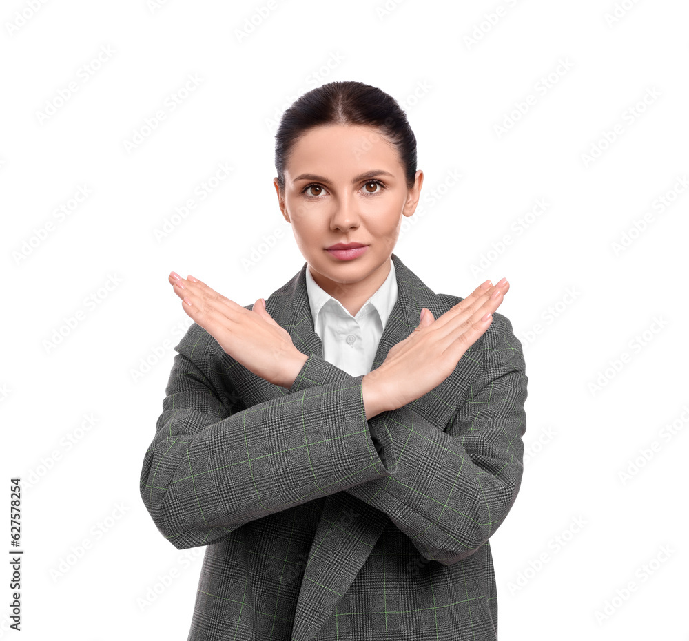 Beautiful young businesswoman in suit on white background Beautiful young businesswoman in suit on white background
