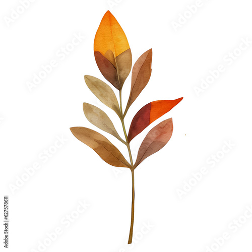 watercolor autumn leaf, ai generative
