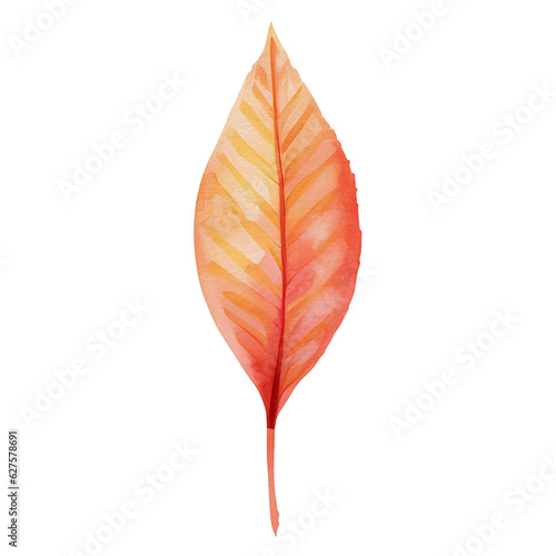 watercolor autumn leaf, ai generative