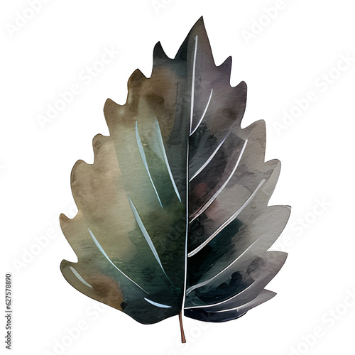 watercolor autumn leaf, ai generative