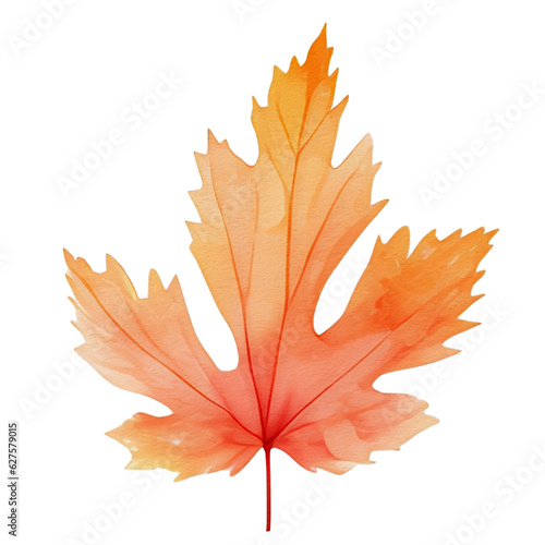 watercolor autumn leaf, ai generative
