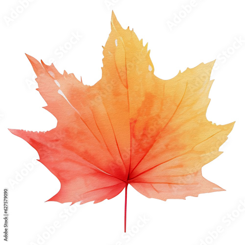 watercolor autumn leaf, ai generative