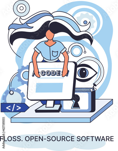 FLOSS. Open source software. Free product anyone can freely redistribute, modify and completely remake, can be improved, modernized thanks to inventions of users. Tiny programming language persons